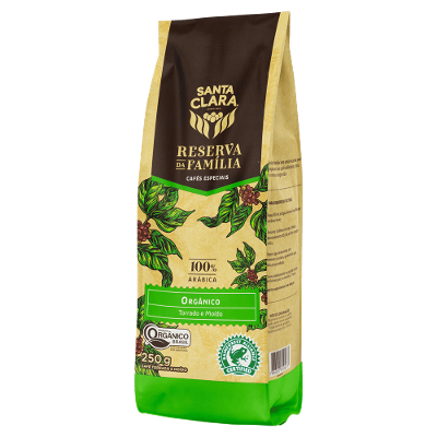 Café Torrado e Moído Orgânico Santa Clara Reserva da Família Pacote 250g