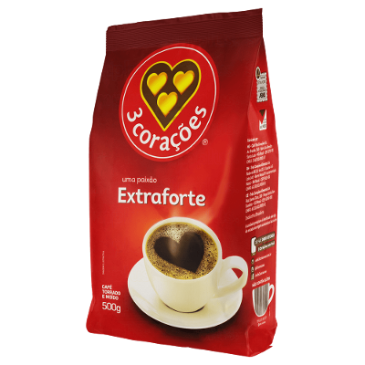 Café Torrado e Moído 3 Corações Extra Forte Pacote 500g