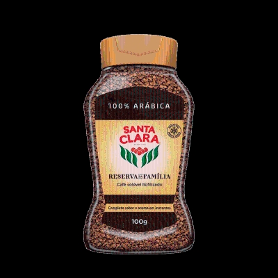 Café Solúvel Granulado Santa Clara Reserva da Família Liofilizado 100% Arábica Vidro 100g