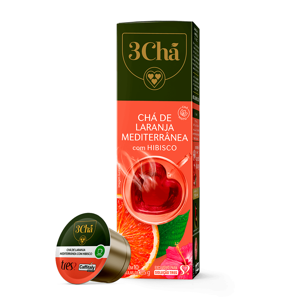 Cápsula de Chá de Laranja Mediterrânea com Hibisco TRES 3Chá - 1
