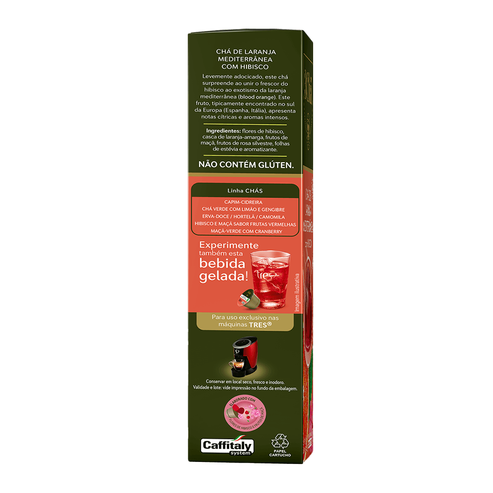 Cápsula de Chá de Laranja Mediterrânea com Hibisco TRES 3Chá - 3
