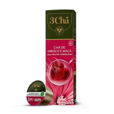 Cápsula de Chá Hibisco e Maçã TRES 3Chá