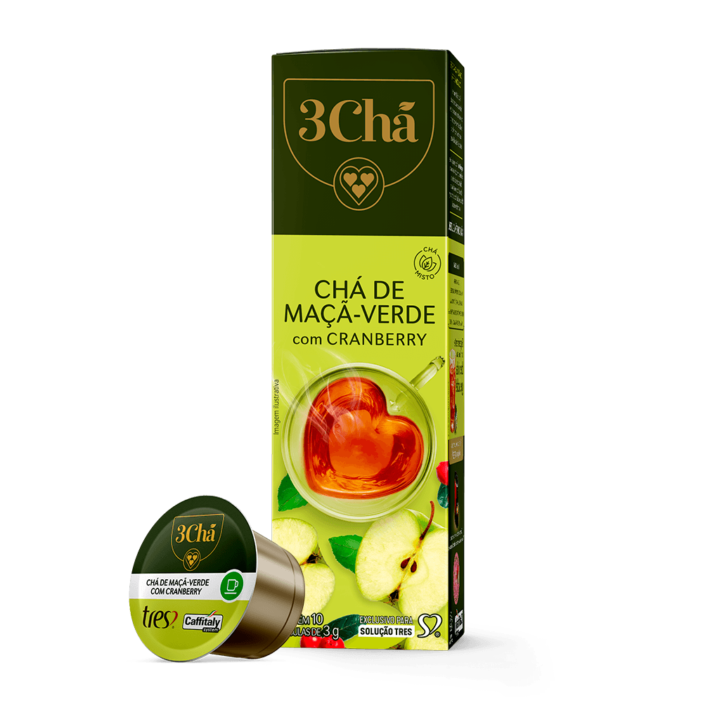 Cápsula de Chá de Maçã Verde com Cranberry TRES 3Chá - 1
