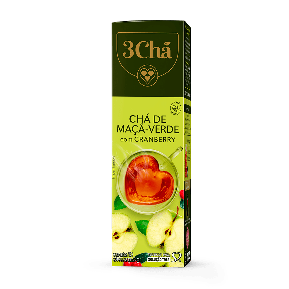 Cápsula de Chá de Maçã Verde com Cranberry TRES 3Chá - 2