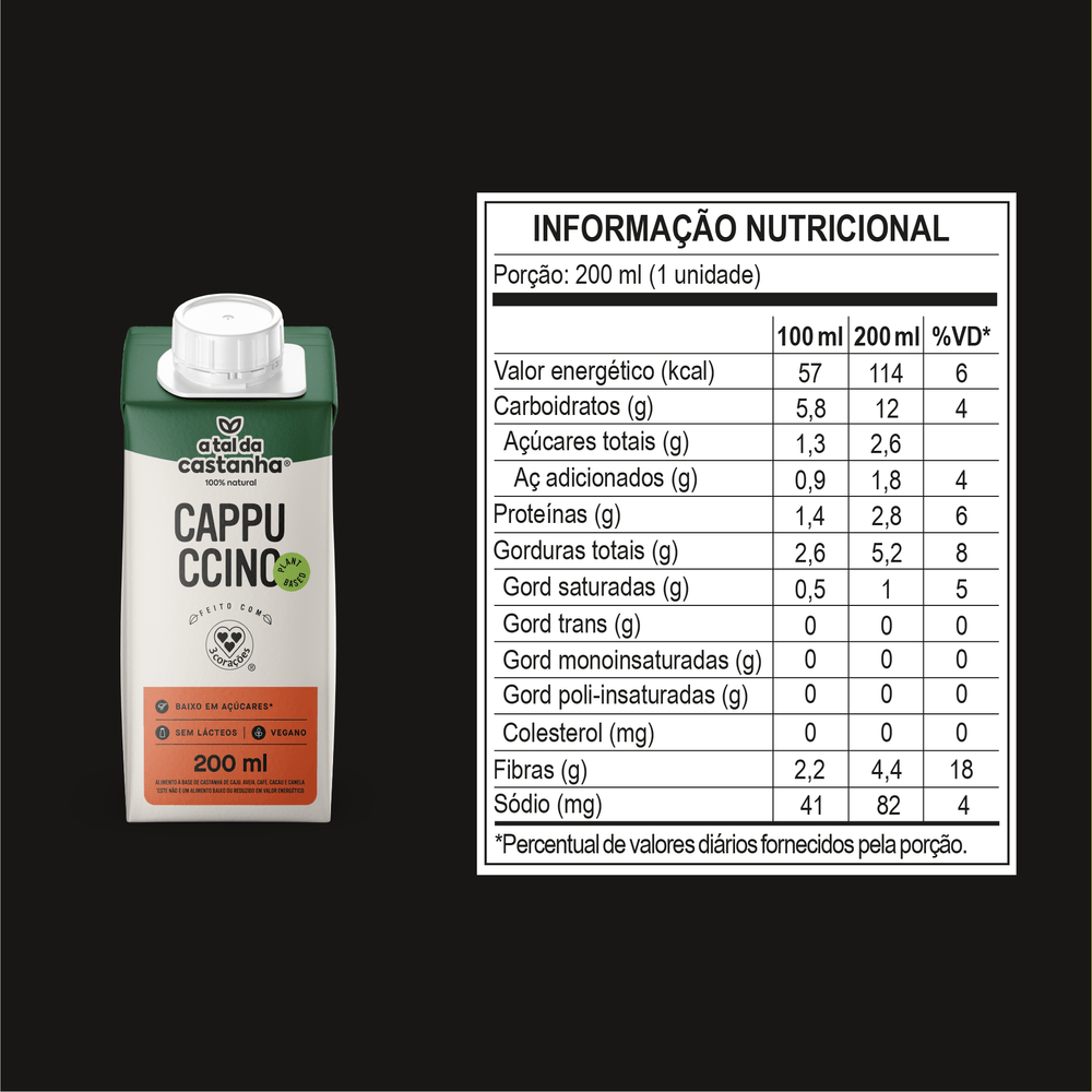 Bebida Cappuccino A Tal da Castanha e 3 Corações - 2