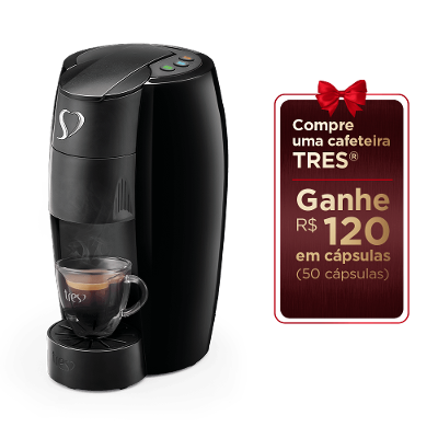 Cafeteira Espresso LOV Preta Automática Logo Cromado - TRES 3 Corações