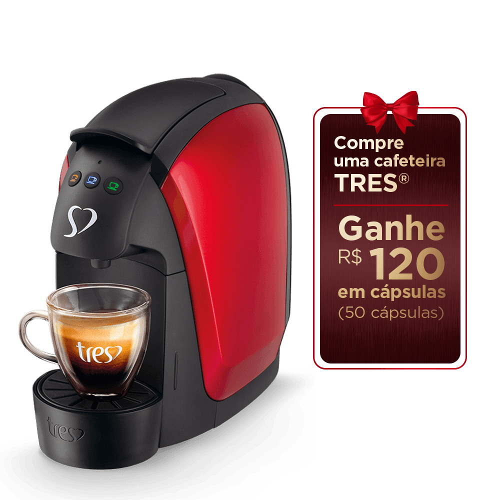 Cafeteira Espresso Luna Vermelha Automática - TRES 3 Corações - 1
