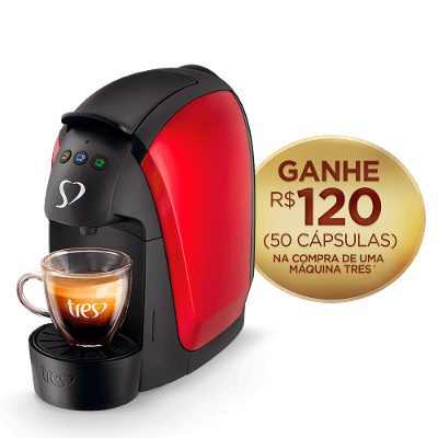 Cafeteira Espresso Luna Vermelha Automática - TRES 3 Corações