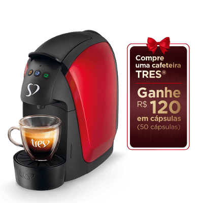 Cafeteira Espresso Luna Vermelha Automática - TRES 3 Corações