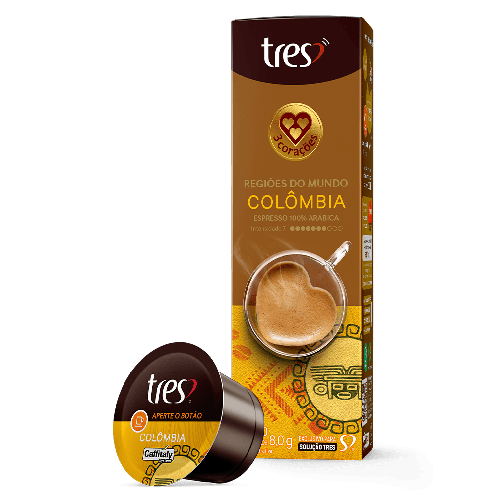 Cápsula de Café Espresso Regiões do Mundo Colômbia TRES 3 Corações - 1