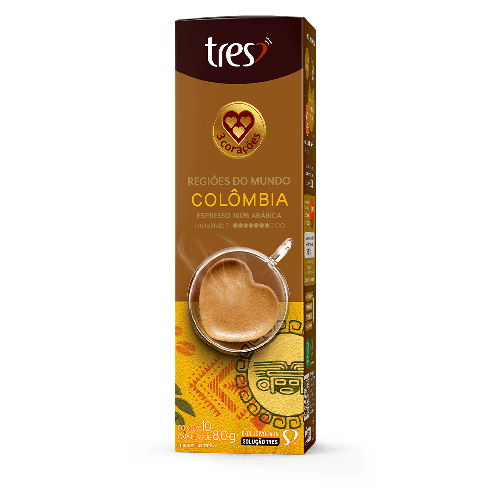 Cápsula de Café Espresso Regiões do Mundo Colômbia TRES 3 Corações - 2