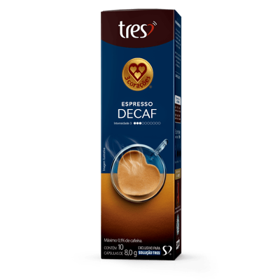 Cápsula de Café Espresso Descafeinado TRES 3 Corações