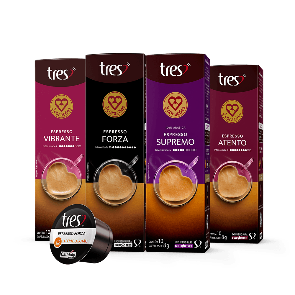 Kit Espresso Lovers 80 Cápsulas TRES 3 Corações - 1