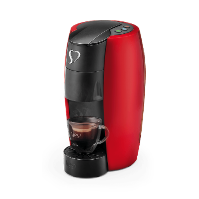 Cafeteira Espresso LOV Vermelha Automática Logo Cromado - TRES 3 Corações