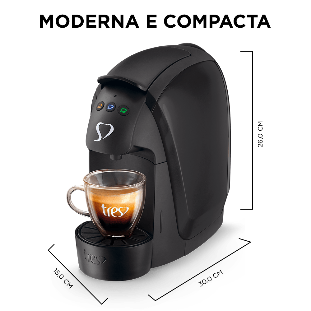 Cafeteira Espresso Luna Preta Automática - TRES 3 Corações - 3