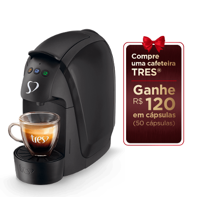 Cafeteira Espresso Luna Preta Automática - TRES 3 Corações