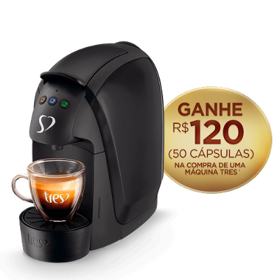 Cafeteira Espresso Luna Preta Automática - TRES 3 Corações