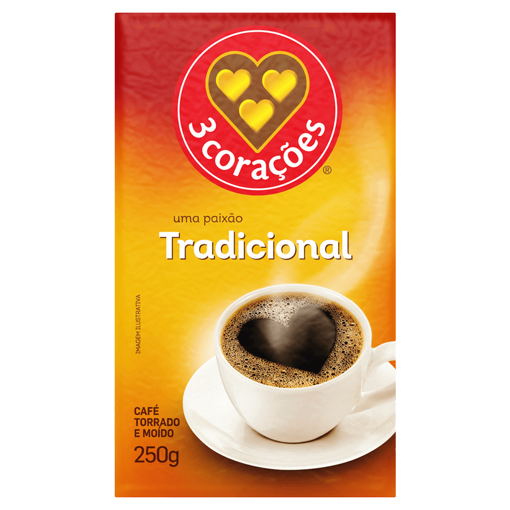 Café Torrado e Moído 3 Corações Tradicional a Vácuo 250g - 1