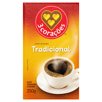 Café Torrado e Moído 3 Corações Tradicional a Vácuo 250g - 1