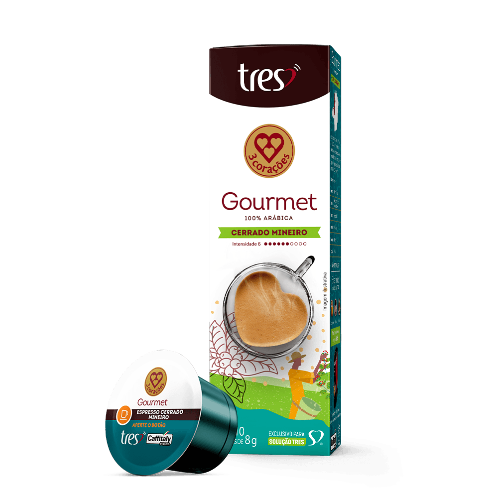 Cápsula de Café Espresso Gourmet Cerrado Mineiro TRES 3 Corações - 1