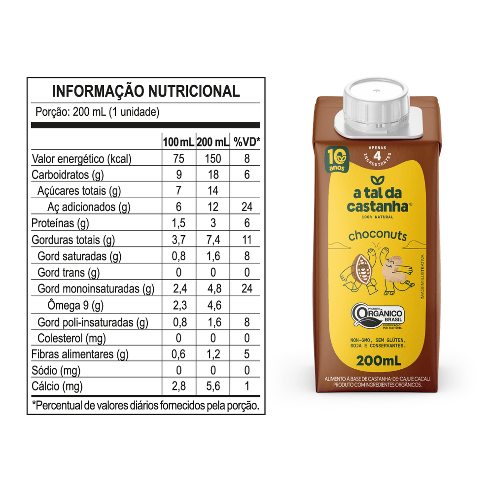 Achocolatado Choconuts Orgânico 200 ML - A Tal da Castanha - 2