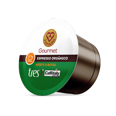 Cápsula de Café Espresso Gourmet Orgânico TRES 3 Corações