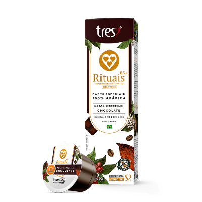 Cápsula de Café Espresso Rituais Chocolate TRES 3 Corações