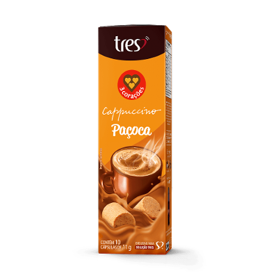 Cápsula de Cappuccino Paçoca TRES 3 Corações