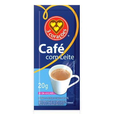 Café Com Leite 3 Corações 50 Sachês com 20g Cada
