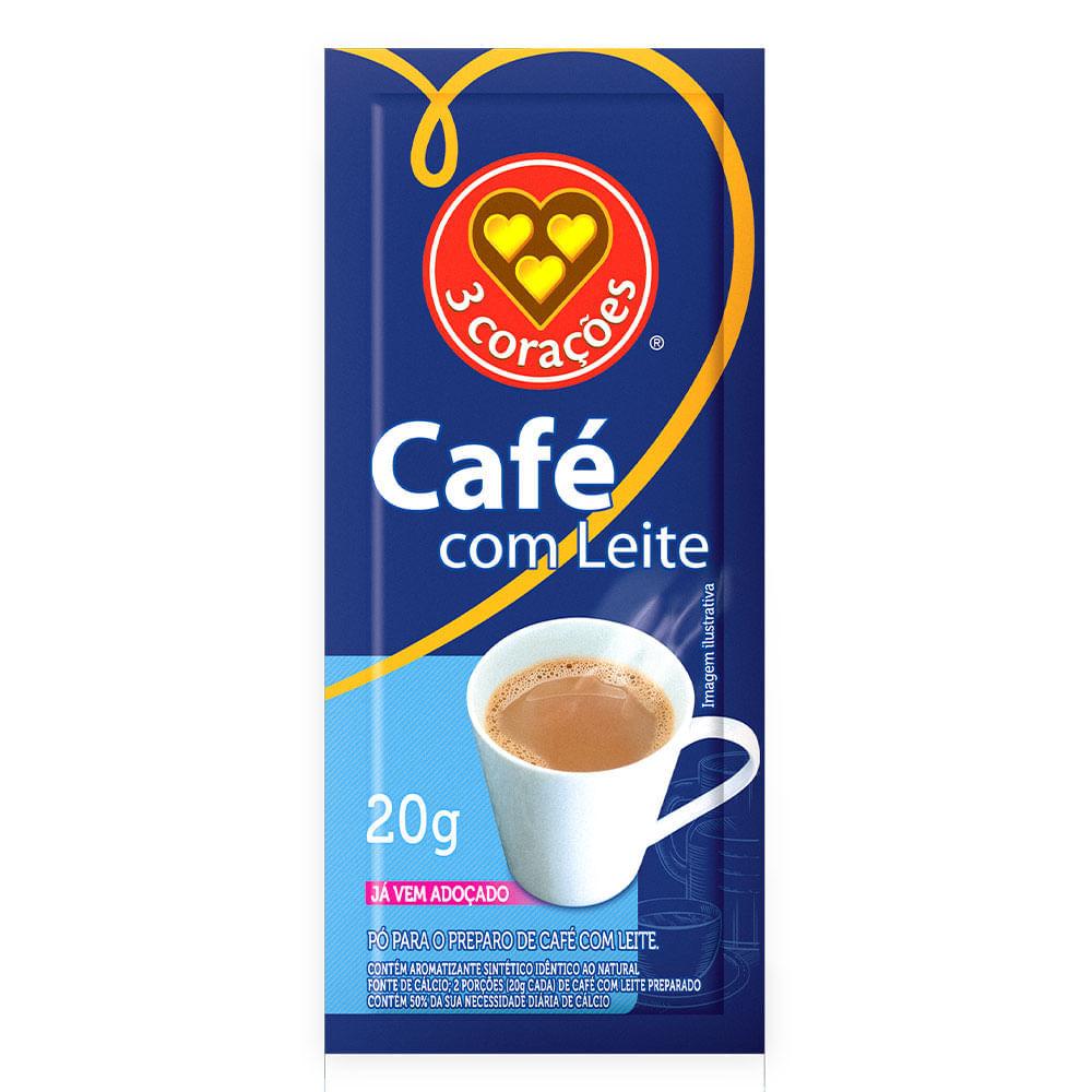 Café Com Leite 3 Corações 50 Sachês com 20g Cada - 1