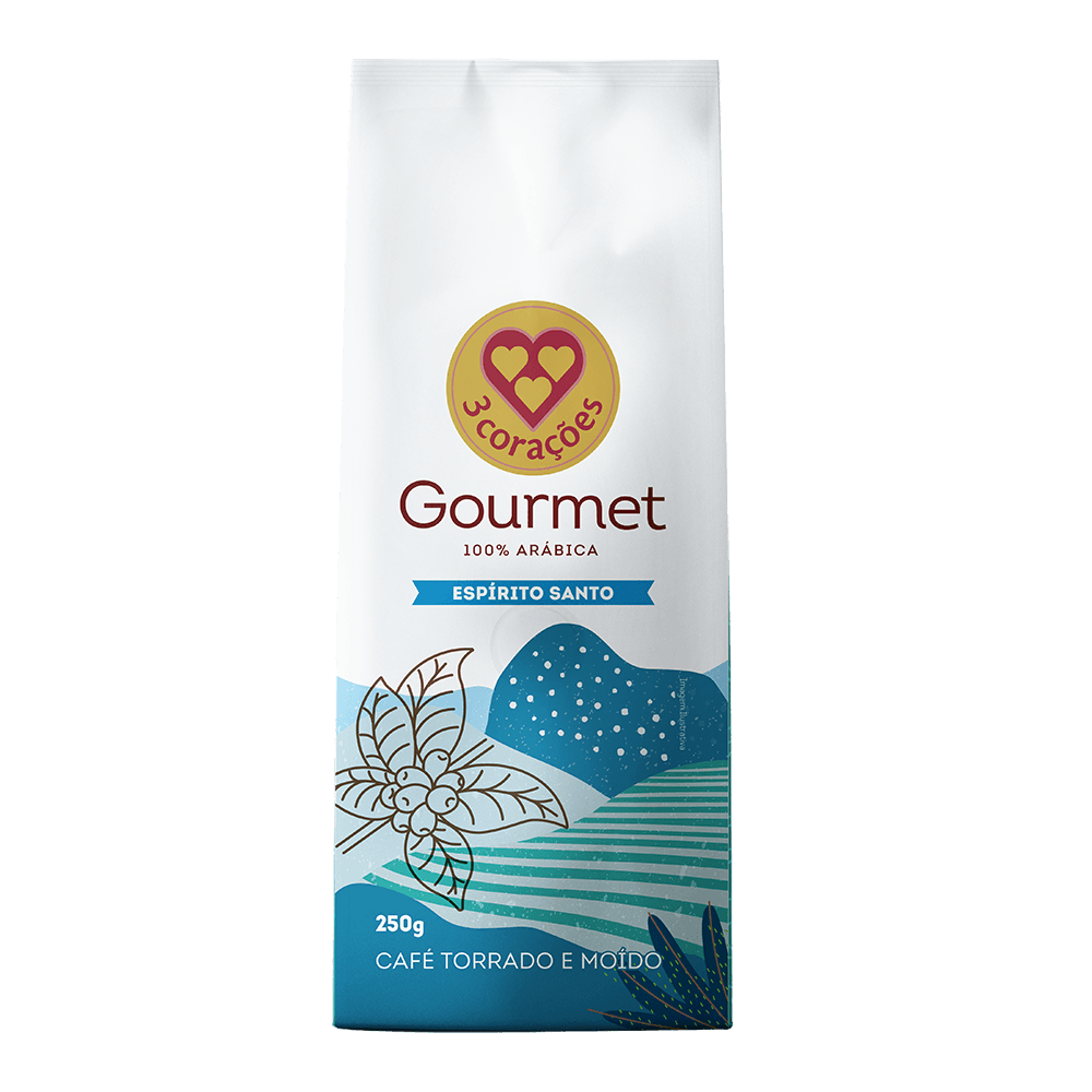 Café Torrado e Moído Espírito Santo Gourmet 3 Corações Pacote 250g - 1