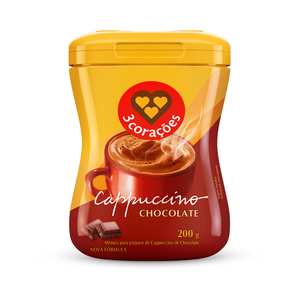 Cappuccino Chocolate 3 Corações Pote 200g - 1
