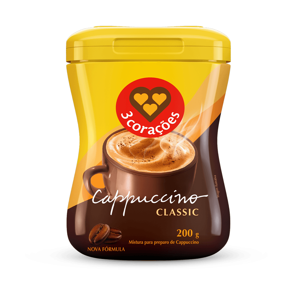Cappuccino Classic 3 Corações Pote 200g - 1