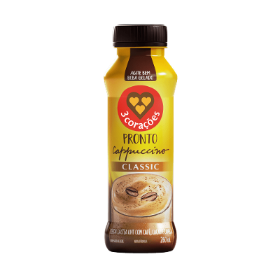 Cappuccino Pronto Classic 3 Corações 260ML
