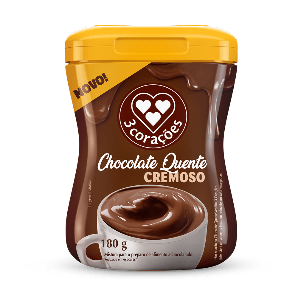 Chocolate Quente Cremoso 3 Corações Pote 180g - 1