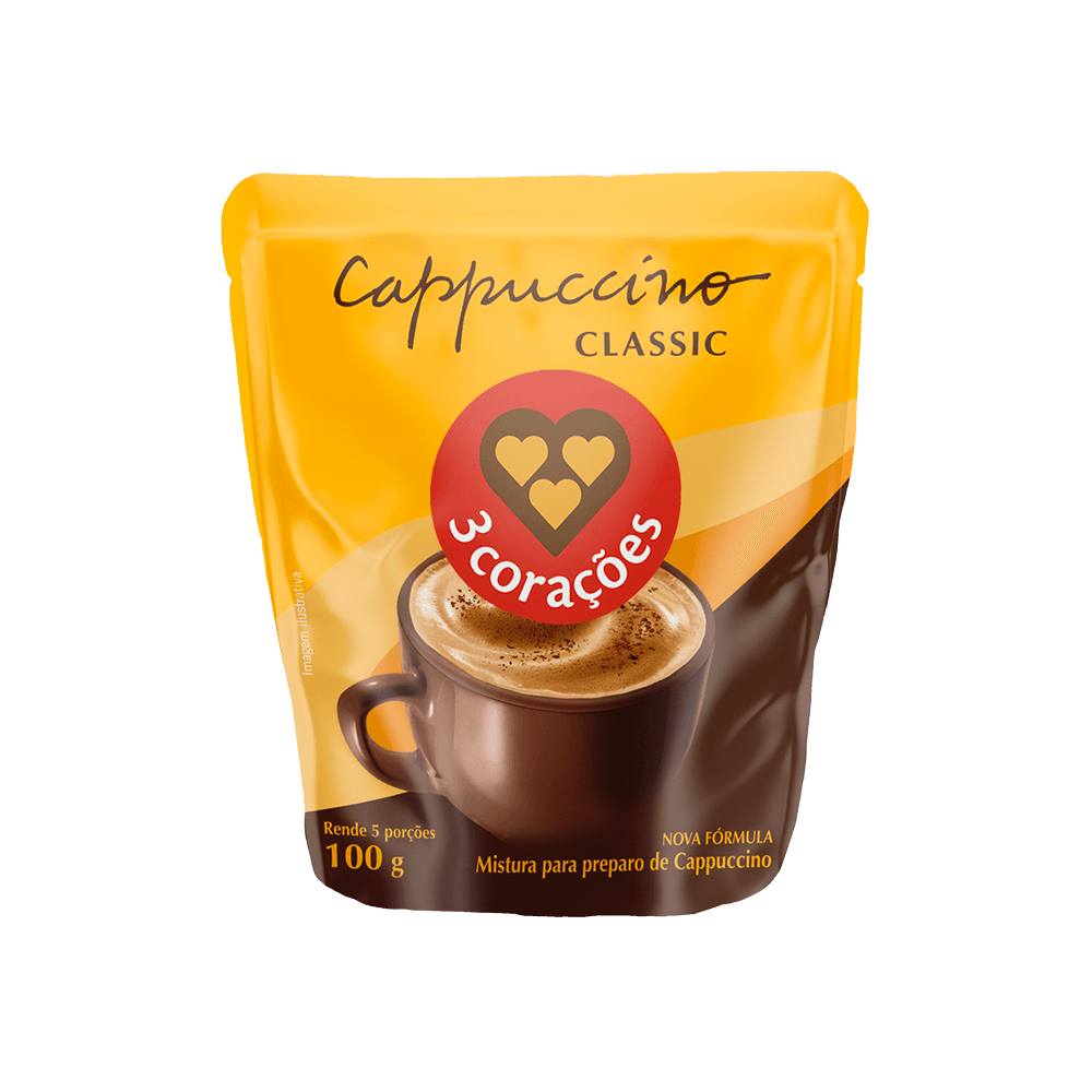 Cappuccino Classic 3 Corações Refil 100g - 1