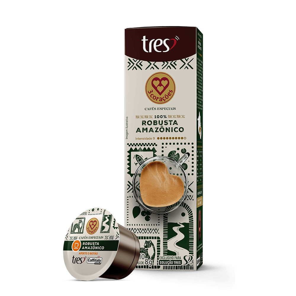 Cápsula de Café Espresso Robusta Amazônico TRES 3 Corações - 1