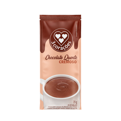 Chocolate Quente Cremoso 3 Corações 10 Sachês 20g Cada