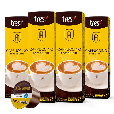 Kit Cappuccino Havanna 40 Cápsulas TRES 3 Corações