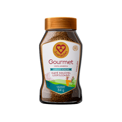 Café Solúvel Liofilizado Cerrado Mineiro Gourmet 3 Corações Vidro 84g