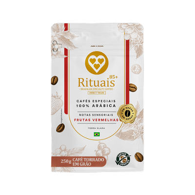 Café Torrado em Grãos Rituais Frutas Vermelhas 3 Corações Pacote 250g