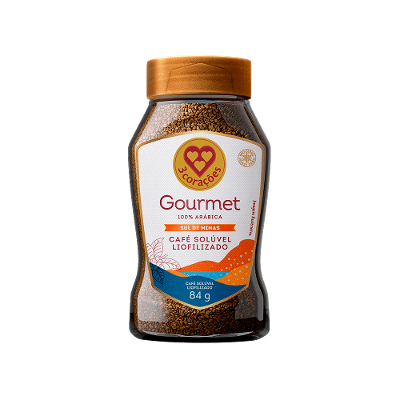 Café Solúvel Liofilizado Sul de Minas Gourmet 3 Corações Vidro 84g