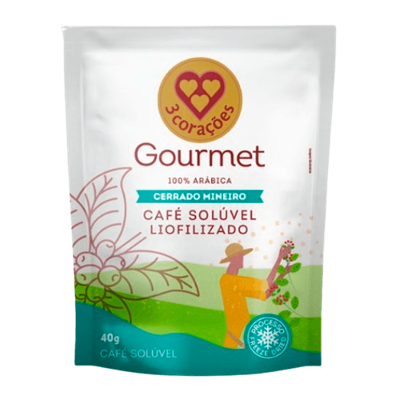 Café Solúvel Liofilizado Cerrado Mineiro Gourmet 3 Corações Refil 40g