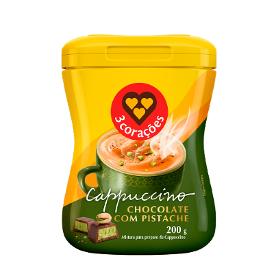 Cappuccino Chocolate com Pistache 3 Corações Pote 200g