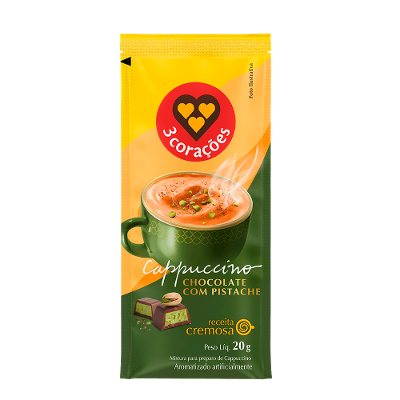 Cappuccino Chocolate com Pistache 3 Corações 30 Sachês de 20g Cada
