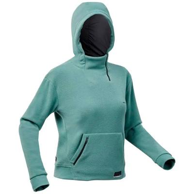 Fleece com Capuz Feminina de Caminhada na Montanha MH100