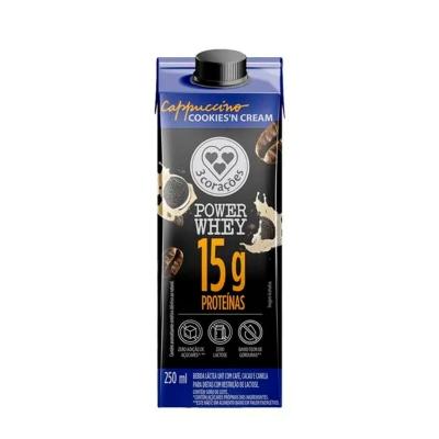 Cappuccino Pronto Cookiesn Cream Power Whey 3 Corações 250ML