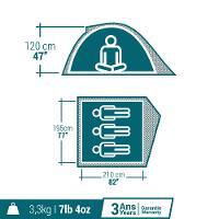 Barraca MH100 para 3 Pessoas Impermeabilidade 200 mm - 2