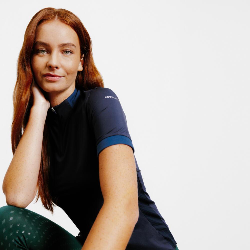 Polo Feminina de Equitação de Manga Curta Fouganza - 3