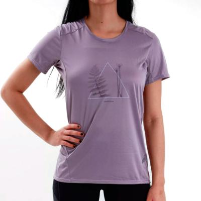 Camiseta Feminina de Trilha MH100 Lilás Quechua